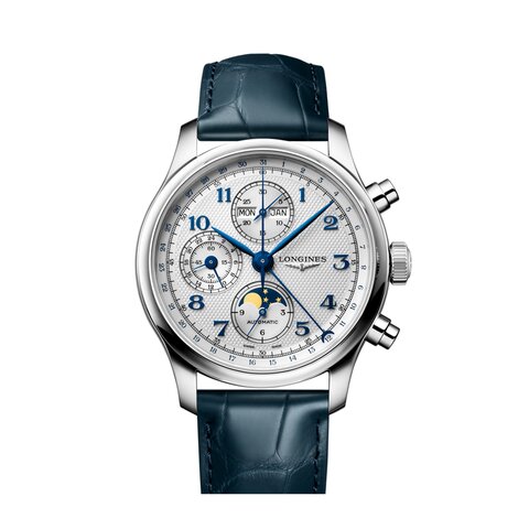 Longines horloge met een kast in staal, met een wijzerplaat in het zilver en een diameter van 41 mm