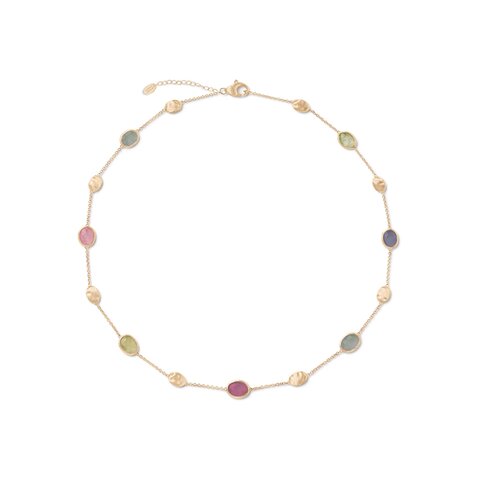 Marco Bicego ketting in geel goud 18kt met saffier multicolor