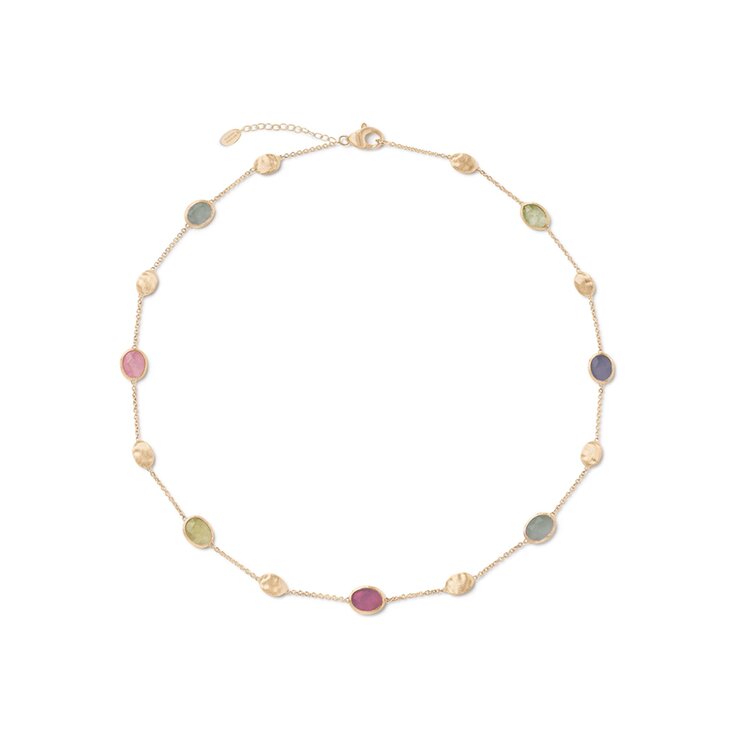 Marco Bicego ketting in geel goud 18kt met saffier multicolor