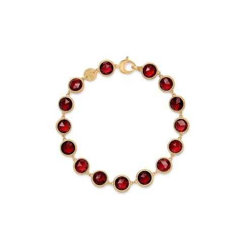 Marco Bicego armband in geel goud 18kt met granaat