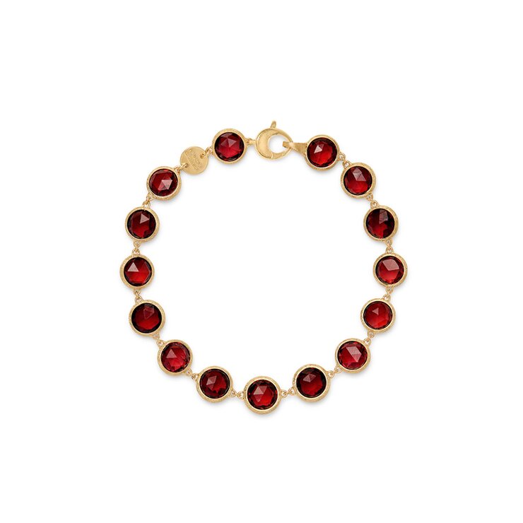 Marco Bicego armband in geel goud 18kt met granaat