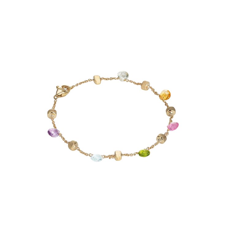 bracelet Marco Bicego en or jaune 18 ct avec pierres précieuses multicolores
