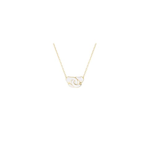 dinh van ketting in geel goud 18kt met parelmoer