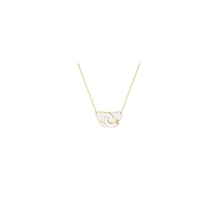 dinh van ketting in geel goud 18kt met parelmoer
