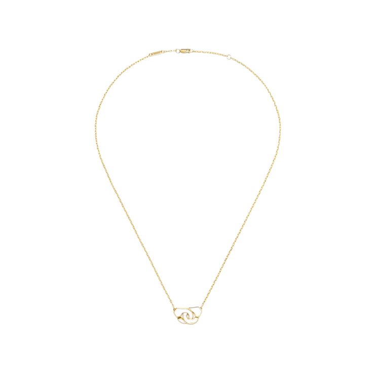 dinh van ketting in geel goud 18kt met parelmoer
