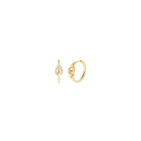 boucles d'oreilles dinh van en or jaune 18 ct avec brillant de 0.10 carat