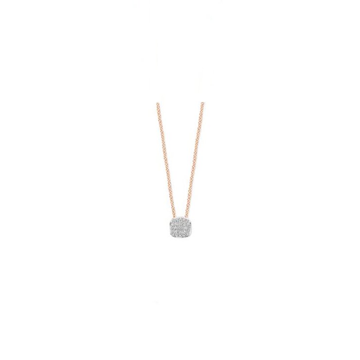 Bigli ketting in rosé goud 18kt met briljant van 0,24 karaat