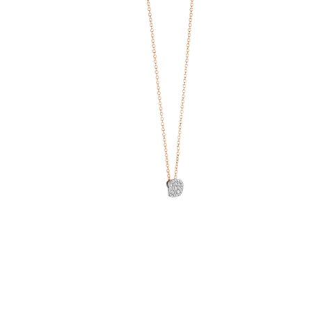 Bigli ketting in rosé goud 18kt met briljant van 0,24 karaat