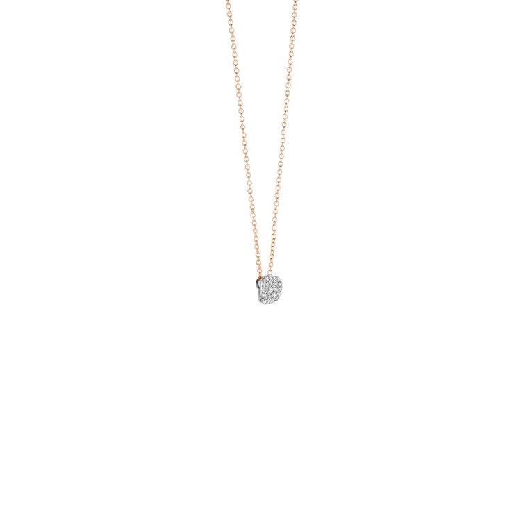 Bigli ketting in rosé goud 18kt met briljant van 0,24 karaat