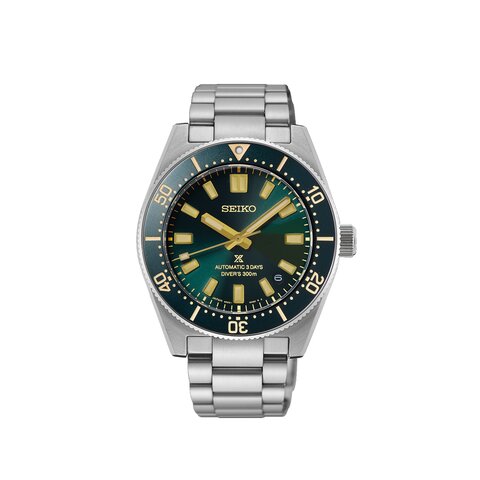 montre Seiko avec un boîtier en acier, un cadran vert et un diamètre de 40 mm