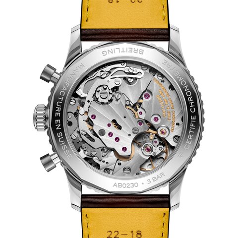 Breitling horloge met een kast in staal, met een wijzerplaat in het zwart en een diameter van 41 mm