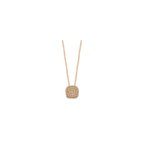 Bigli ketting in rosé goud 18kt met bruine briljant van 0,46 karaat