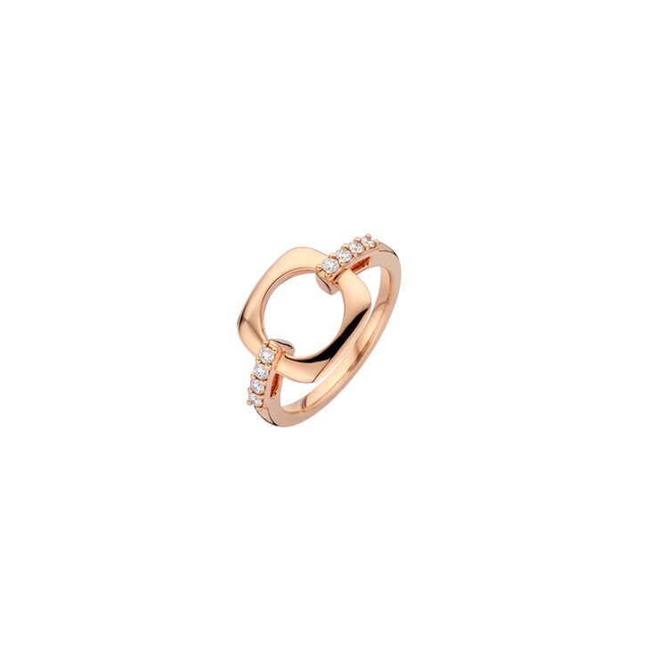 Bigli ring in rosé goud 18kt met briljant van 0,19 karaat