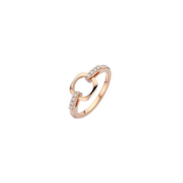 Bigli ring in rosé goud 18kt met briljant van 0,14 karaat