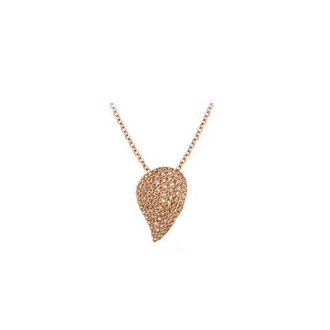 Bigli ketting in rosé goud 18kt met bruine briljant van 0,48 karaat