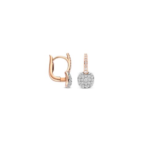 Bigli oorringen in rosé goud 18kt met briljant van 0,58 karaat